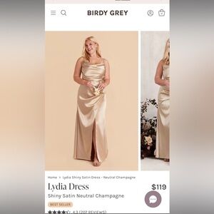 BIRDY GREY LYDIA SHINY SATIN DRESS GOLD